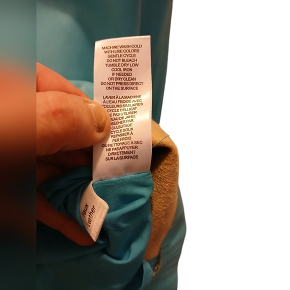 House Of Harlow 1960 Tiffany Blue Retro Mod Fall Leather Shift Dress-Small - Picture 12 of 12